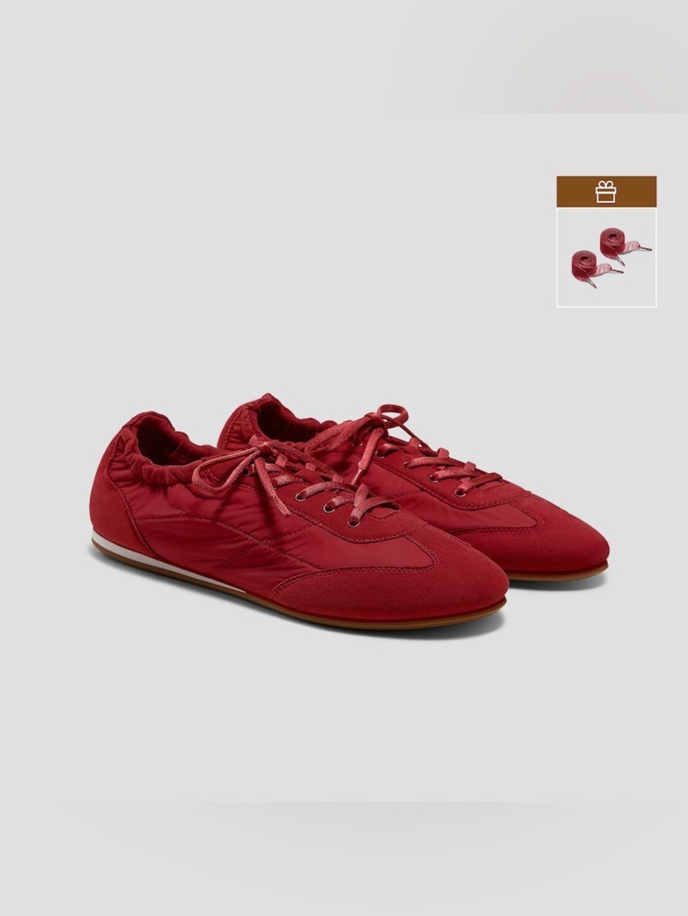 Vivaia Yancy Sneakerina Jogger Red Size 7 (38) Ribbon Lace Sneaker - Picture 6 of 9